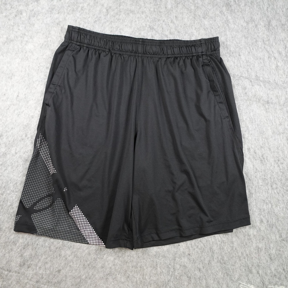 Under Armour Shorts Mens Extra Large Black Graphic Loose Fit Raid Graphic 10"